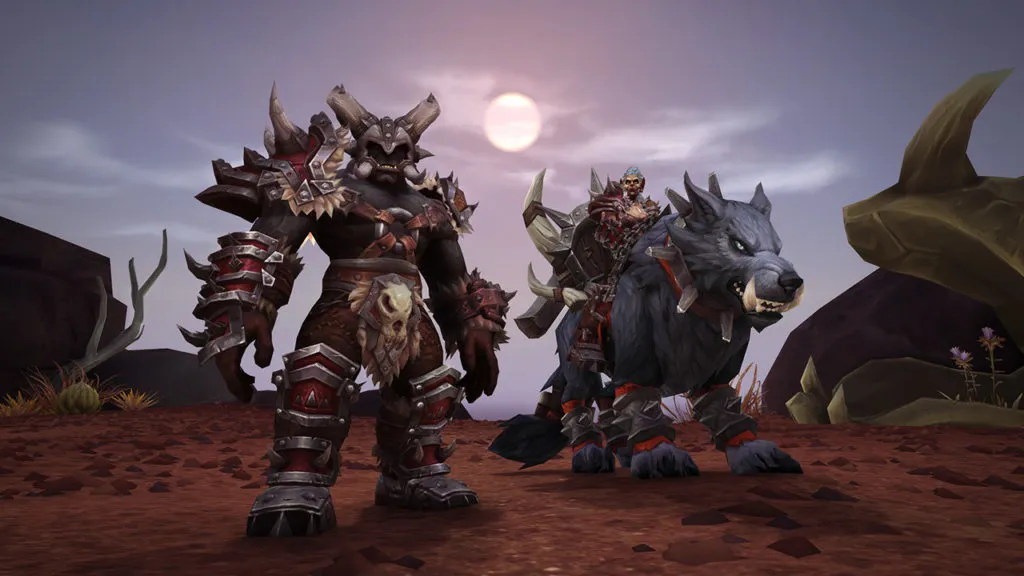 Two Mag'har Orcs wearing Heritage Armor