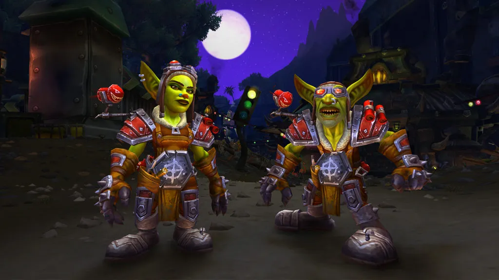Two Goblins standing and wearing Heritage Armor