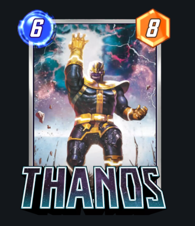 Classic Thanos aesthetic from the comics, as he upholds an orb of energy.